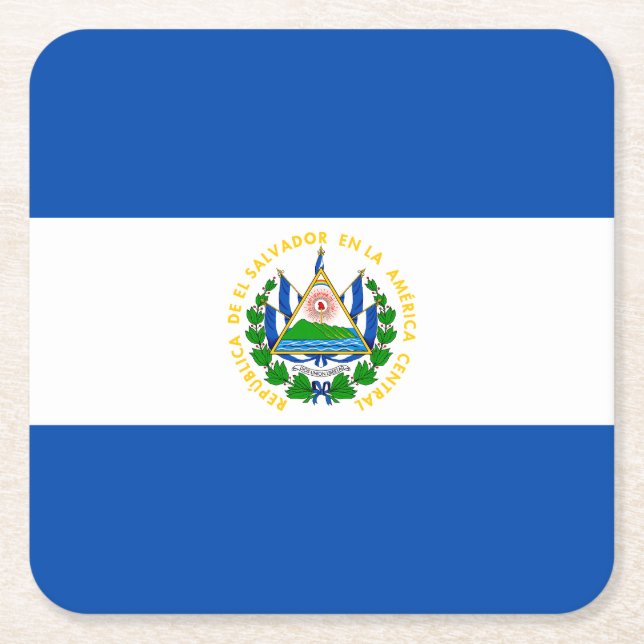 Patriotic El Salvador Flagga Underlägg Papper Kvadrat (Framsidan)