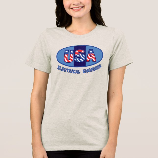 Patriotic Electrical Ingenjör T-Shirt (Framsida)