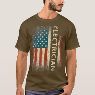 Patriotic Electrician Gifts American Flagga Funny T Shirt