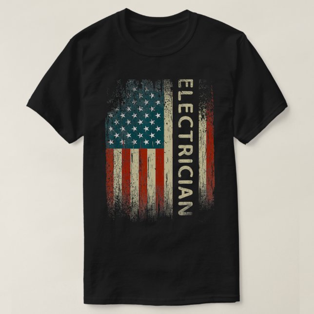 Patriotic Electrician Gifts American USA flagga Fu T Shirt (Design framsida)