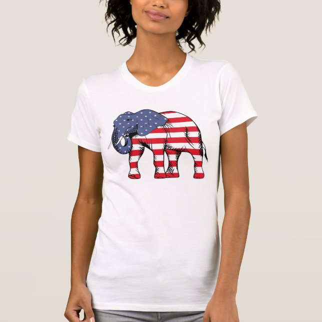 Patriotic Elephant T Shirt (Framsida)