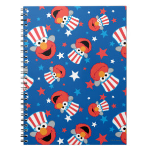 Patriotic Elmo Mönster Anteckningsbok Med Spiral
