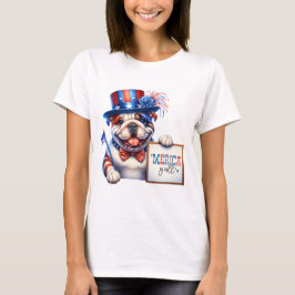 Patriotic English Bulldog "Merica Y'all" T Shirt