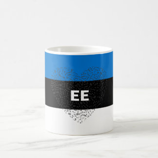 Patriotic Estland-Flagga med musikaliskt hjärta Kaffemugg