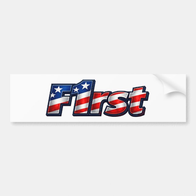 Patriotic F1rst Flag Design Bildekal (Framsidan)