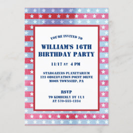 Patriotic Faded American Flagga Red, White Blue Inbjudningar