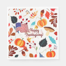 Patriotic Fall Design med Flagga Happy thanksgivin