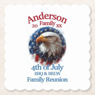 Patriotic Family Reunion - 4:e juli BQ & Brew Underlägg Papper