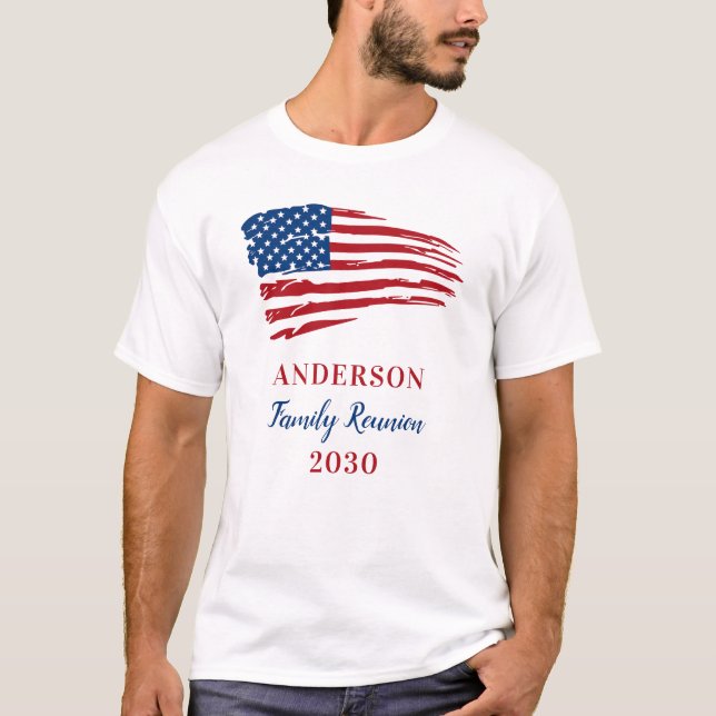 Patriotic Family Reunion Anpassningsbar American F T Shirt (Framsida)