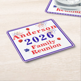 Patriotic Family Reunion Underlägg Papper Kvadrat