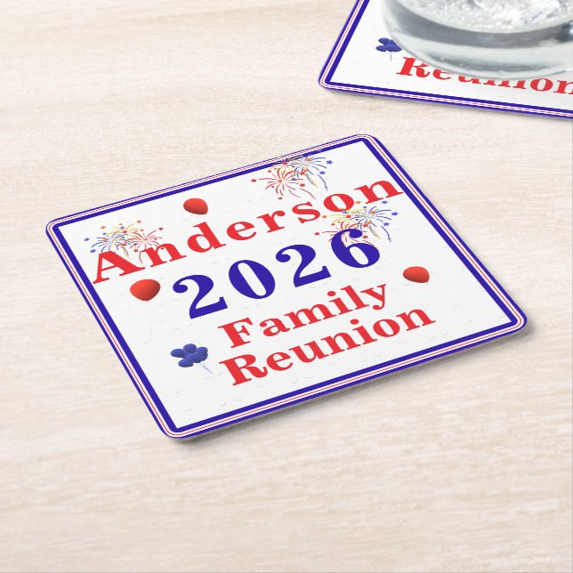 Patriotic Family Reunion Underlägg Papper Kvadrat (Vinklad)