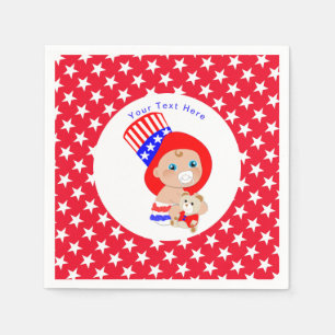 Patriotic farbror Sam American Baby Personlig Pappersservett