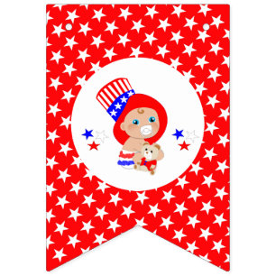 Patriotic farbror Sam American Baby Personlig Vimplar