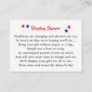 Patriotic farbror Sam American Baby Shower Visning Tilläggskort