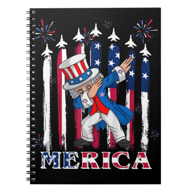 Patriotic farbror Sam Dabbing 4 juli Anteckningsbok (Framsidan)