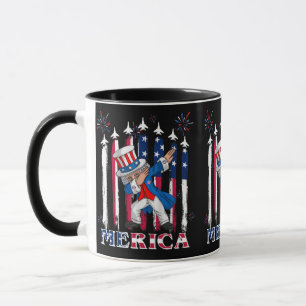 Patriotic farbror Sam Dabbing 4 juli Mugg
