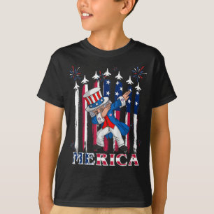 Patriotic farbror Sam Dabbing 4 juli T Shirt