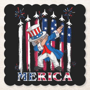 Patriotic farbror Sam Dabbing 4 juli Underlägg Papper