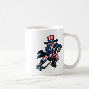 Patriotic farbror Sam Hockey Player 4:e juli Manar Kaffemugg