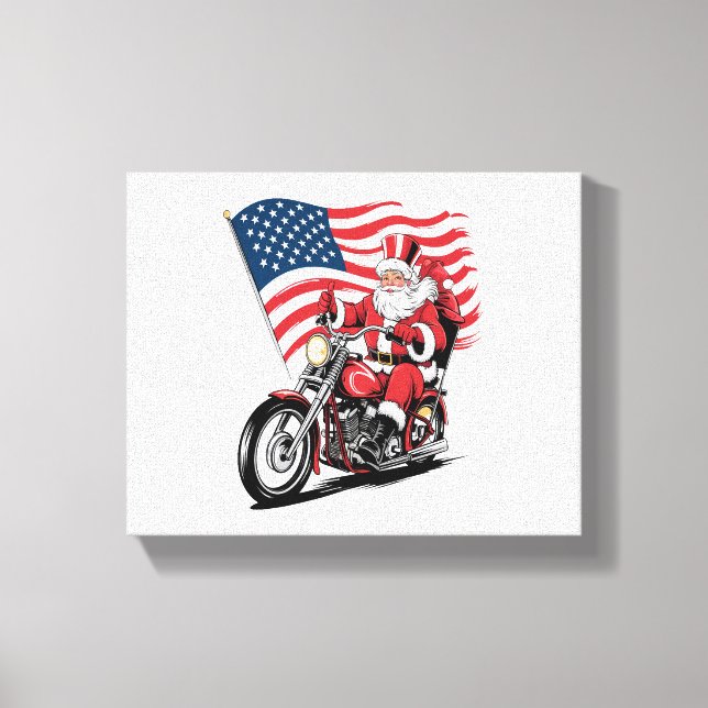 Patriotic farbror Sam Motorcycle Canvastryck (Framsida)