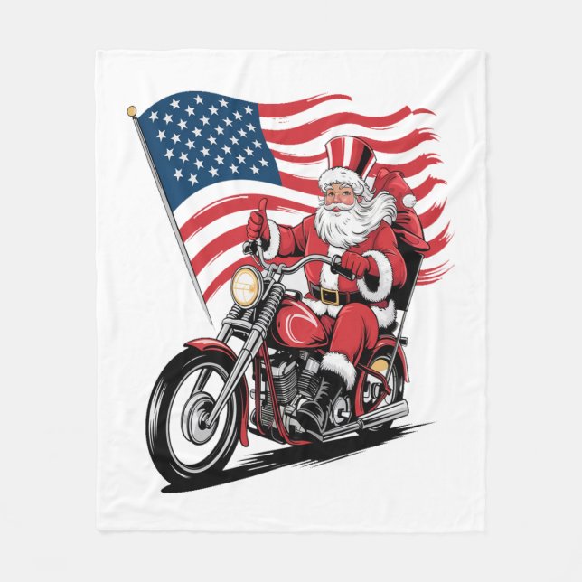 Patriotic farbror Sam Motorcycle Fleecefilt (Framsidan)
