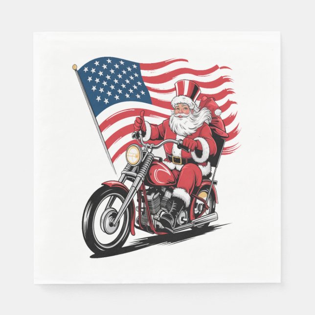 Patriotic farbror Sam Motorcycle Pappersservett (Framsidan)