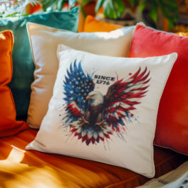 Patriotic Färg America Bold Eagle Kudde