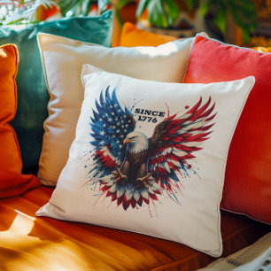 Patriotic Färg America Bold Eagle Kudde
