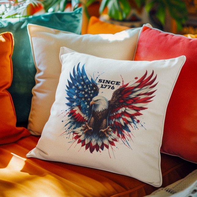 Patriotic Färg America Bold Eagle Kudde (Skapare uppladdad)