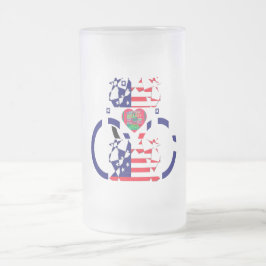 Patriotic Färg Home Drinkware Barware Frost USA Frostat Ölglas