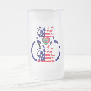 Patriotic Färg Home Drinkware Barware Frost USA Frostat Ölglas
