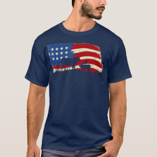 Patriotic Farm Animal American Flagga Cow Gris Goa T Shirt