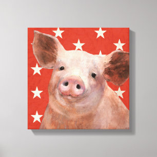 Patriotic Farm - Gris Canvastryck