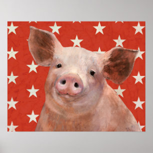 Patriotic Farm - Gris Poster