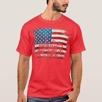 Patriotic Farmer American Flagga Tractor 4:e juli T Shirt