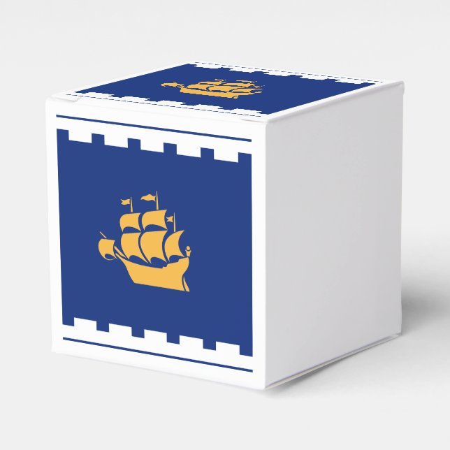 Patriotic favor box with Flag of Quebec City Presentaskar (Framsidan Sidan)