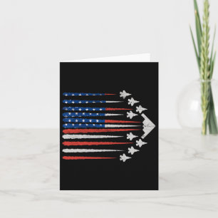 Patriotic Fighter Jet USA flagga Red White och Blu Kort