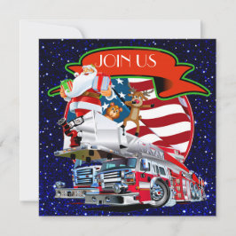 Patriotic/Fire Department - jul Inbjudningar