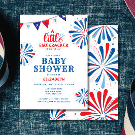 Patriotic Firecracker från juli Baby Shower Inbjudningar