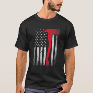Patriotic Firefighter Fireman American Flagga Ax R T Shirt