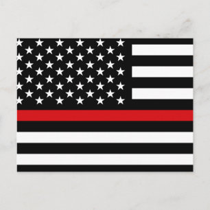 Patriotic Firefighter Stil American Flagga Vykort