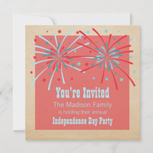 Patriotic Fireworks-inbjudan Inbjudningar