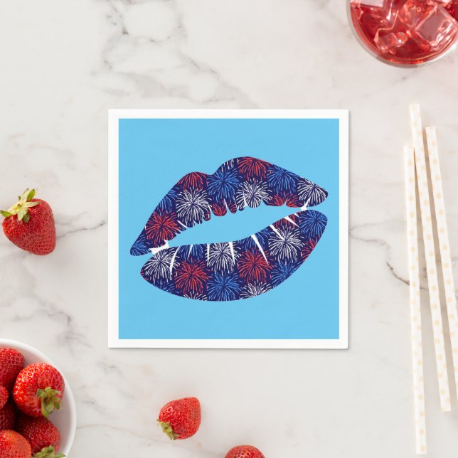 Patriotic Fireworks Kiss Napkins Pappersservett (Insitu)