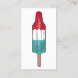 Patriotic Fireworks Rocket Pop Popsicle USA 4 juli Visitkort