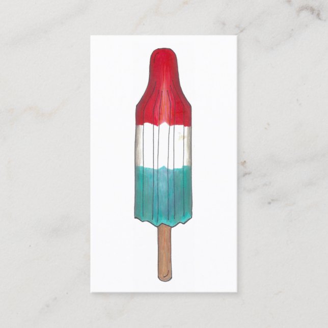 Patriotic Fireworks Rocket Pop Popsicle USA 4 juli Visitkort (Framsida)