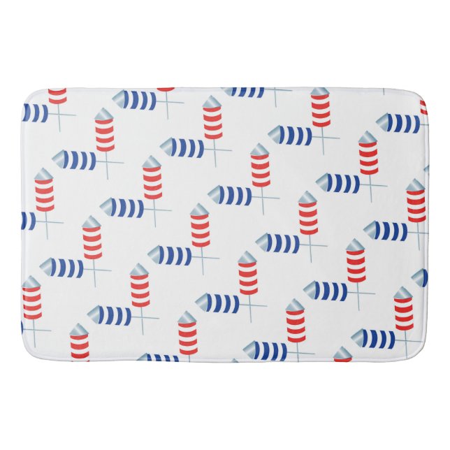 Patriotic Fireworks Rockets—A Burst of Firande Badrumsmatta (Framsidan)