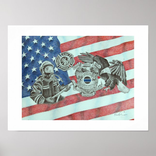 Patriotic First Responder Poster (Framsidan)
