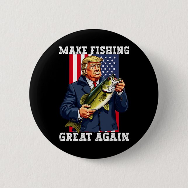 Patriotic Fisherman gör att fisket blir Underbart  Knapp (Framsida)