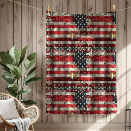 Patriotic Flag Blanket Eagle Pride for the Fourth Fleecefilt