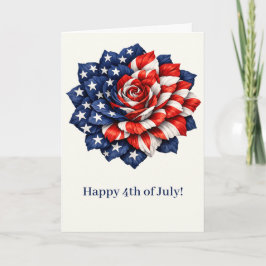 Patriotic Flag Floral Illustration Helgkort